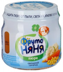 Пюре Фрутоняня овощное ассорти без соли с 5 мес 80 г