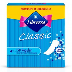 Прокладки женские ежедневные Libresse классик део регуляр софт 50 шт.