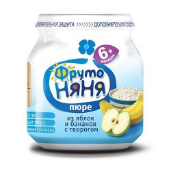 Пюре Фрутоняня яблоко банан творог с 6 мес 112 г