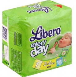 Подгузники 24+2 шт. Libero эвридей мини 3-6 кг