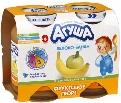 Пюре Агуша яблоко банан без сахара с 6 мес 120 г
